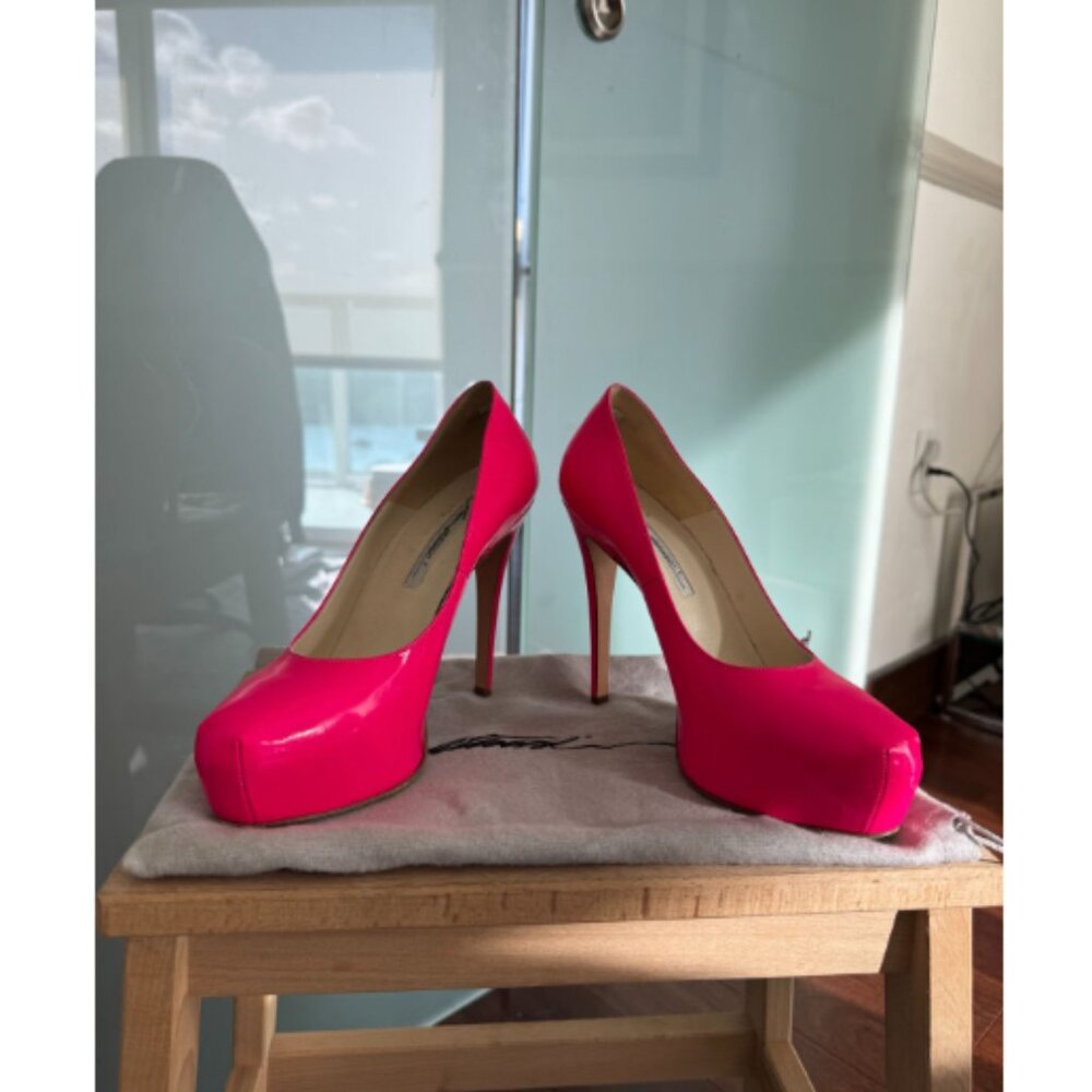 Brian Atwood Pink Patent Leather Platform Heels – Size 39.5